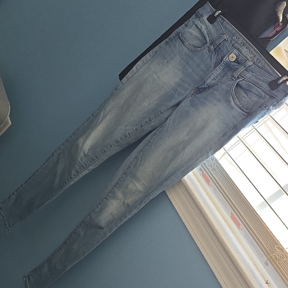 American Eagle Women's Light Blue Skinny Jeans 4